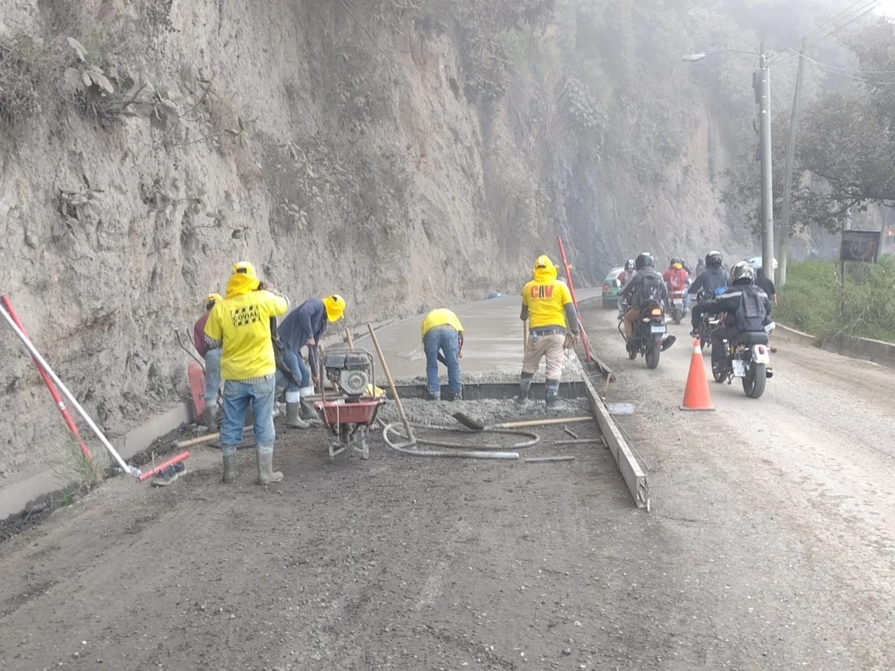 ¡Precaución! Trabajos nocturnos en el km 18 de la ruta Ciudad Quetzal-El Milagro