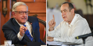 El presidente de México, Andrés Manuel López Obrador y el presidente de Guatemala, Alejandro Giammattei. AMLO mencionó que Giammattei rechazó el proyecto del Tren Maya.