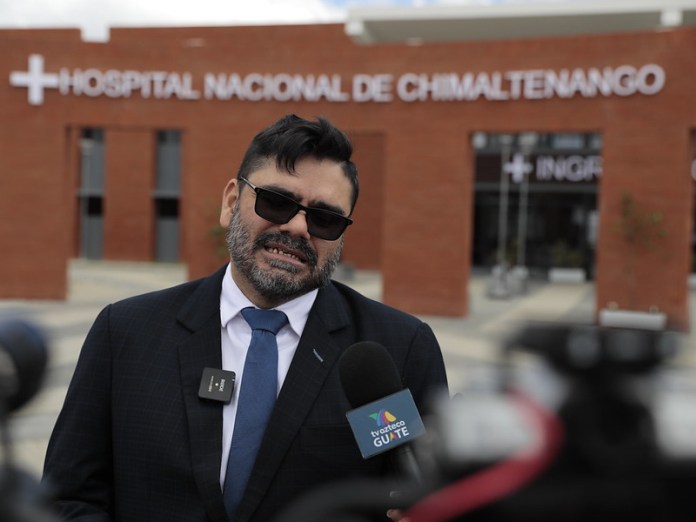 Hernández García, en la inauguración del hospital de Chimaltenango, el 20 de febrero de 2023.