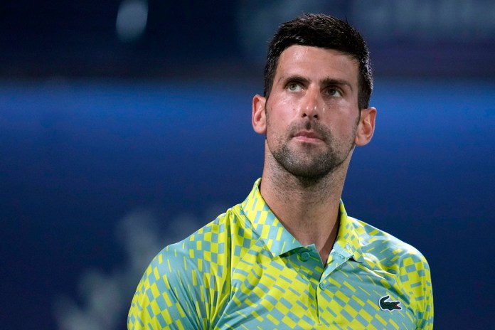 Novak Djokovic en los cuartos de final del Dubai Duty Free Tennis Championships. El sábado 22 de abril del 2023,