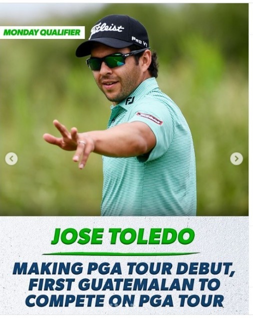 José Toledo, es el primer guatemalteco en debutar en el PGA Tour. 