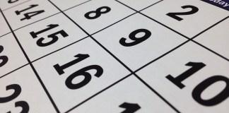 Calendario con fechas importantes