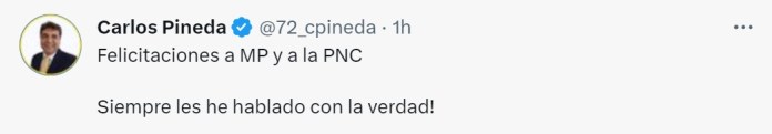 Esto fue lo que publicó el candidato presidencial por Prosperidad Ciudadana en Twitter. 