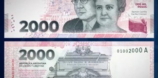 Argentina puso el lunes en circulación un billete de 2.000