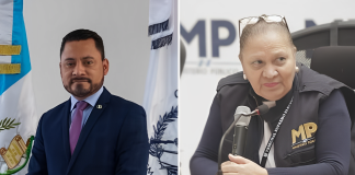 En la imagen el juez Carlos Ruano y la fiscal general,