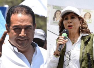 En la imagen Samuel “Sammy” Morales del partido FCN-Nación y Sandra Torres de la UNE.