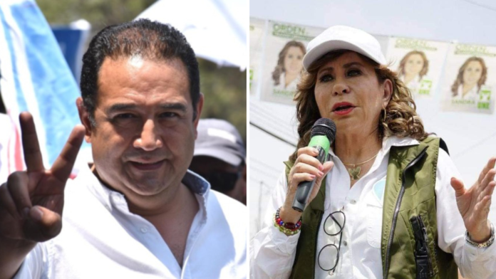 En la imagen Samuel “Sammy” Morales del partido FCN-Nación y Sandra Torres de la UNE.