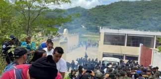 En San José del Golfo, Guatemala, se registraron disturbios. Foto: Cortesía Chicacao Informa / La Hora.
