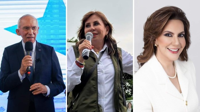 Los candidatos a la Presidencia, Edmond Mulet, Sandra Torres y Zury RÃ­os.