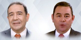 En la imagen Sammy Morales excandidato a la presidencia por el partido FCN-Nación y el expresidente Jimmy Morales