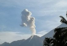 Archivo del volcán Santiaguito. Foto La Hora: CONRED.