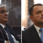 En la imagen exministro de Gobernación, Carlos Vielmann, y Stu Velasco, exsubdirector de Investigación Criminal de la Policía Nacional Civil.