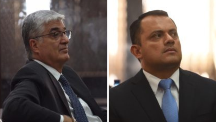 En la imagen exministro de Gobernación, Carlos Vielmann, y Stu Velasco, exsubdirector de Investigación Criminal de la Policía Nacional Civil.