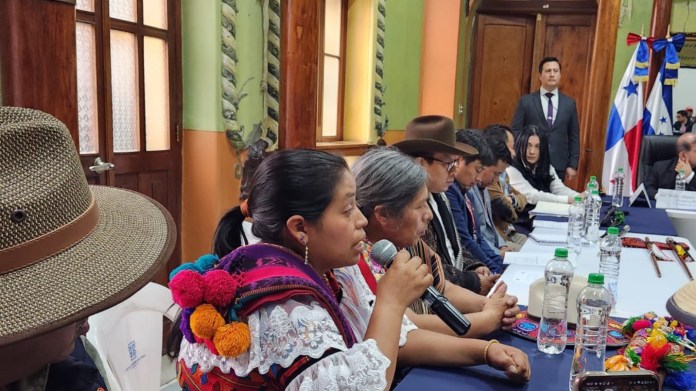 Durante la reunión los representantes del Consejo de Autoridades de los 48 Cantones de Totonicapán, autoridades indígenas de Sololá, de la región Ixil, Quiché; así como del pueblo Xinka, presentaron un memorial a los Magistrados del TSE.