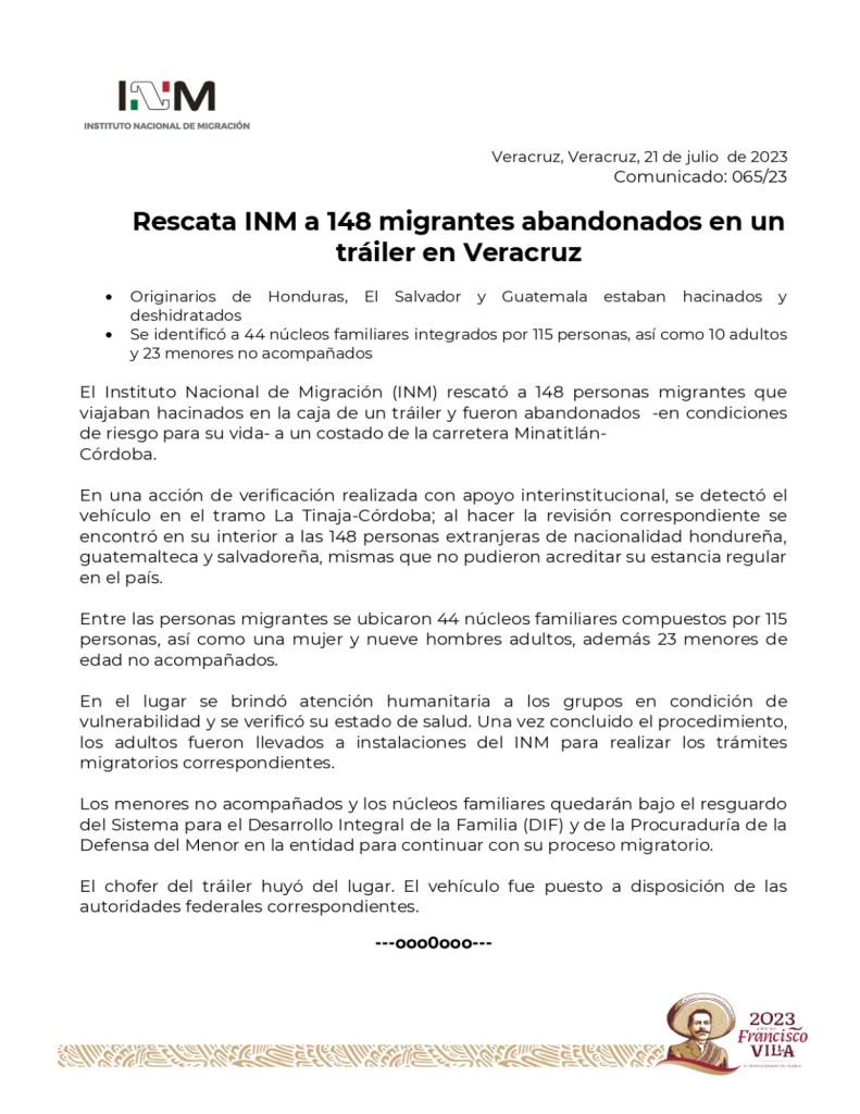 Se detalló que los centroamericanos estaban en condición de riesgo, esto a orillas de la carretera en Veracruz.