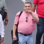 En la foto, Joviel Acevedo en una de las protestas del magisterio.