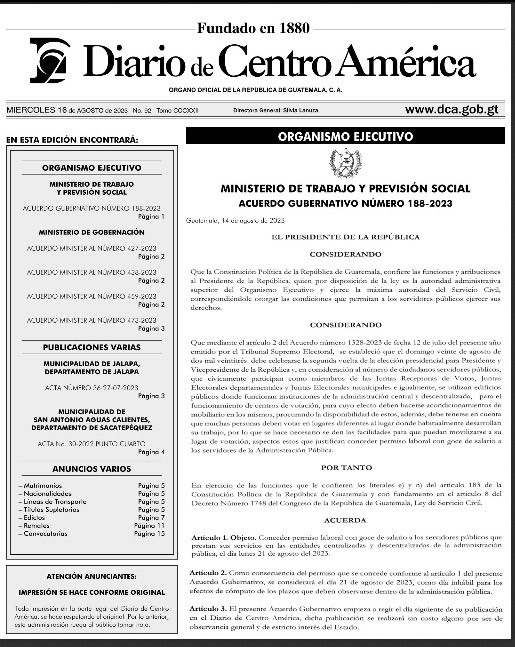 Diario de Centro América.