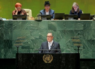 Durante su último pronunciamiento como presidente Constitucional de Guatemala, ante la Organización de las Naciones Unidas (ONU),