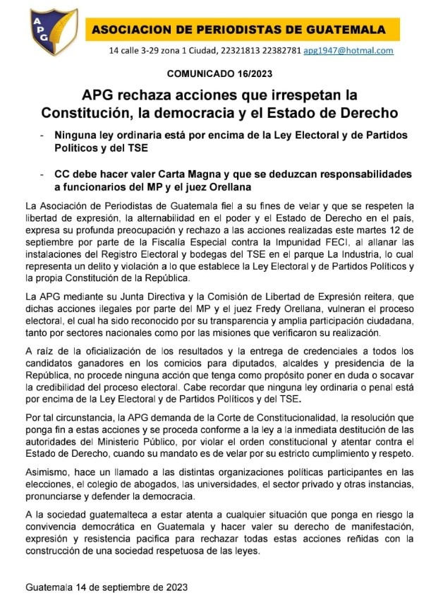 Comunicado APG