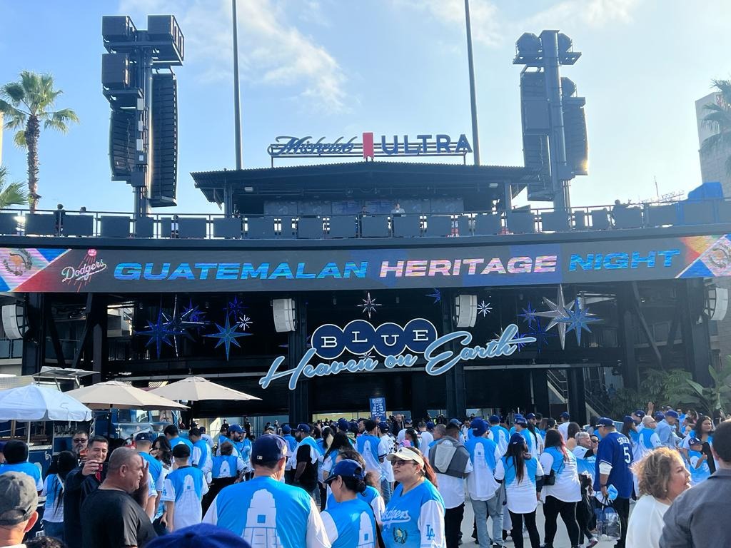 The blue and white of Guatemala occupy Dodger Stadium in Los Angeles