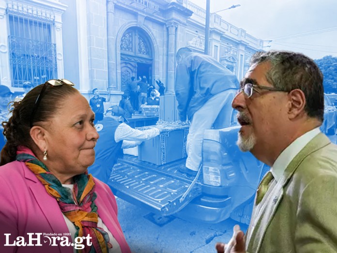 En la foto, Consuelo Porras, fiscal general del Ministerio Público y Bernardo Arévalo presidente electo de Guatemala.
