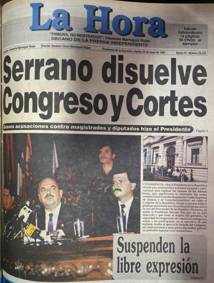 La Hora tituló así la tarde de aquel 25 de mayo de 1993. Créditos: Hemeroteca La Hora