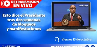 Retransmisión en vivo: Esto dice el Presidente tras dos semanas de bloqueos y manifestaciones