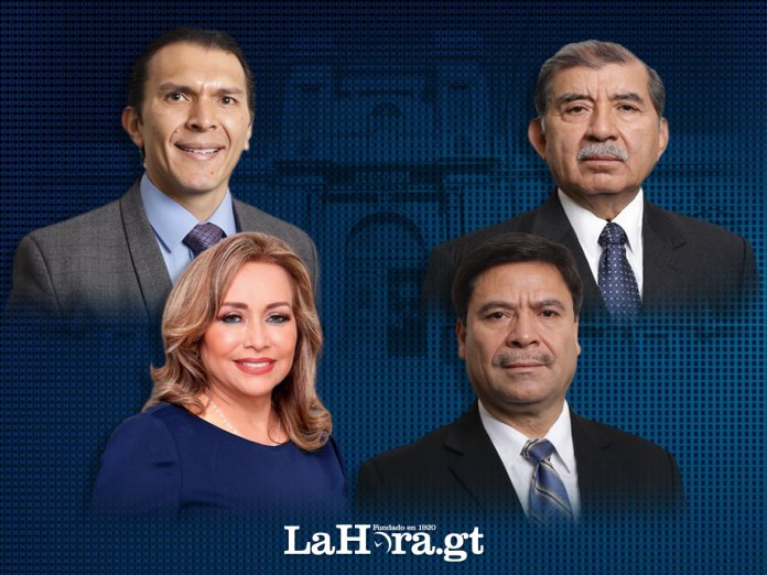 En la foto Gabriel Aguilera, Mynor Custodio, Irma Palencia y Ranulfo Rojas, magistrados titulares del TSE.