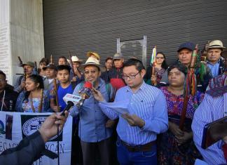 Las Autoridades Indígenas Ancestrales de IXIMULEW insisten que Consuelo Porras debe dejar el Ministerio Público. Foto: José Orozco