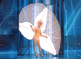 Michelle Cohn brilló en la preliminar de Miss Universo, con un traje inspirado en la Monja Blanca. (Foto La Hora: Facebook de Edward G. Constanza)