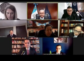 La diligencia se realizó de forma vitrual, y participaron el presidente de la CC, Héctor Hugo Pérez Aguilera, y la magistrada Leyla Lemus, ambos titulares; así como los magistrados suplentes Rony López, Claudia Paniagua y Walter Jiménez Texaj.