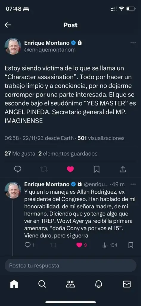 Captura de pantalla de la publicación que realizó el diputado y que han compartido usuarios de redes sociales.