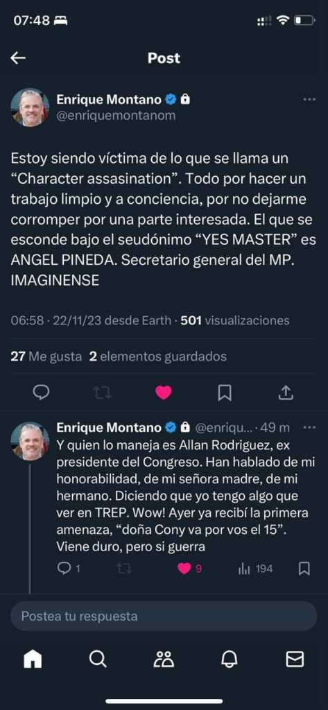 Captura de pantalla de la publicación que realizó el diputado y que han compartido usuarios de redes sociales. Foto: captura de pantalla red social X