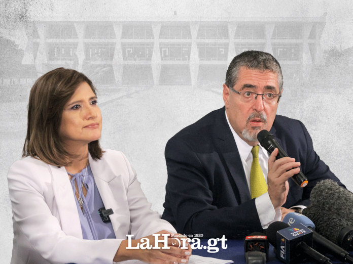 En la foto, el binomio presidencial electo, Bernardo Arévalo y Karin Herrera.