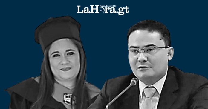 Leonor Eugenia Morales Lazo, y el titular del Juzgado Séptimo de Primera Instancia Penal, Fredy Orellana,