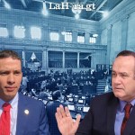 En la imagen destacada, Miguel Martínez, exjefe del extinto Centro de Gobierno, y Alejandro Giammattei, presidente de la República de Guatemala.