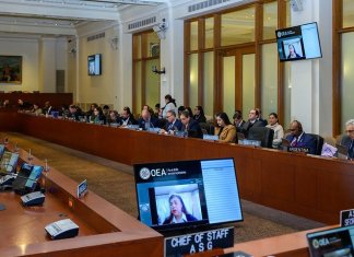 Reunión en la sede de la OEA en Washington. El organismo regional ha convocado en varias ocasiones a los países para discutir la situación de Guatemala.