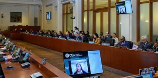 Reunión en la sede de la OEA en Washington. El organismo regional ha convocado en varias ocasiones a los países para discutir la situación de Guatemala.