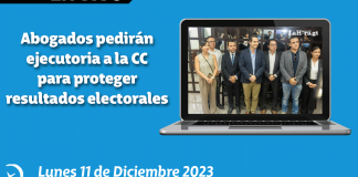 Abogados pedirán ejecutoria a la CC para proteger resultados electorales.