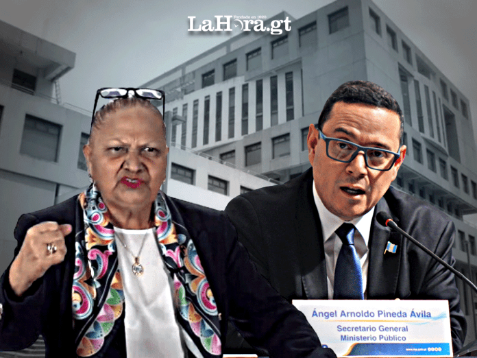 En la foto, Consuelo Porras, fiscal general del MP Y Ángel Pineda, secretario general del MP.