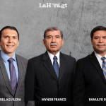 En la foto Gabriel Alguilera, Mynor Custodio y Ranulfo Rojas, magistrados titulares del TSE.