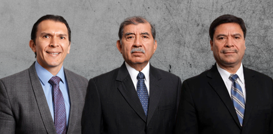 En la foto Gabriel Alguilera, Mynor Custodio y Ranulfo Rojas, magistrados titulares del TSE.