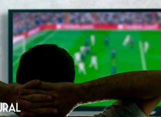 Fotografía de una persona observando el fútbol.