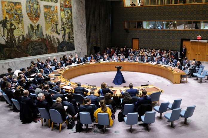 El Consejo de Seguridad de la ONU se reúne para discutir la situación en Medio Oriente en la sede de la ONU en Nueva York el 23 de enero de 2024. (Foto de Charly TRIBALLEAU / AFP)