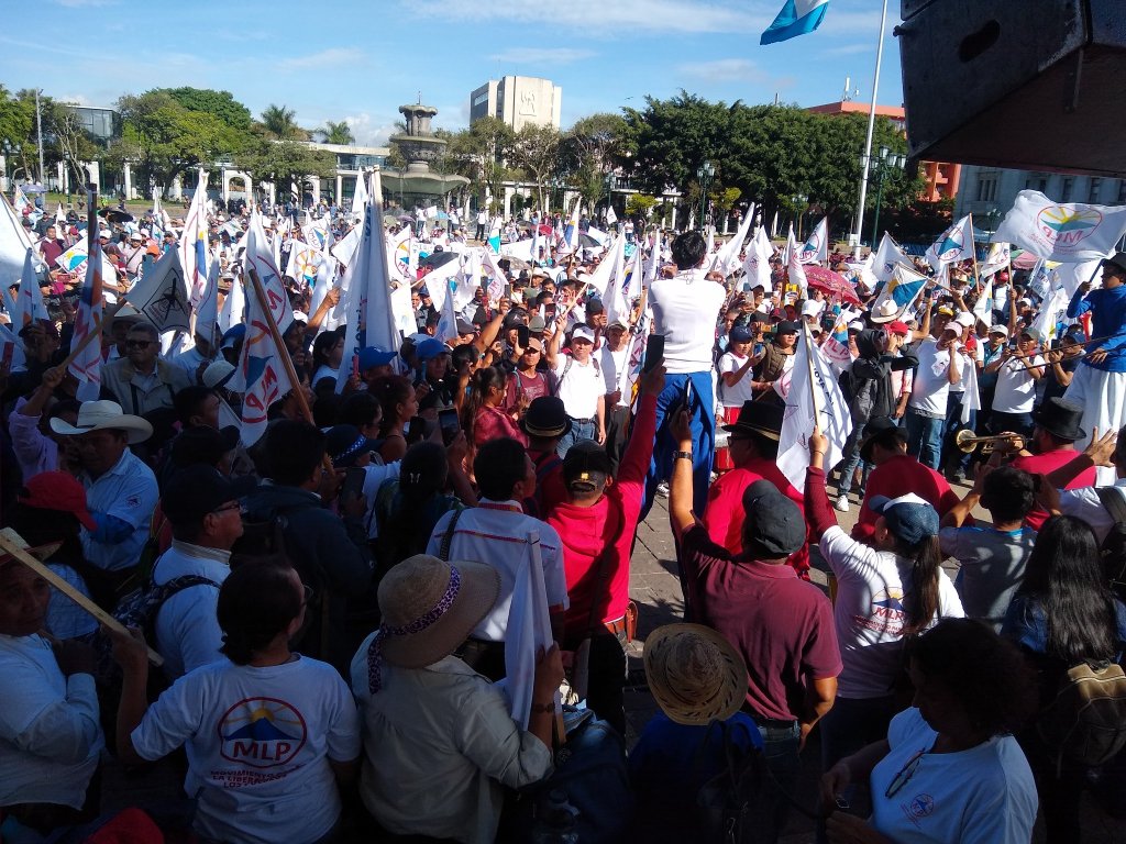 Una concentración del MLP en la Plaza de la Constitución, durante la campaña del 2023. Foto: X / MLP. 