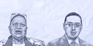 La Fiscal General, Consuelo Porras, y el Secretario General del Ministerio Público, Ángel Pineda. Diseño: Roberto Altán/La Hora