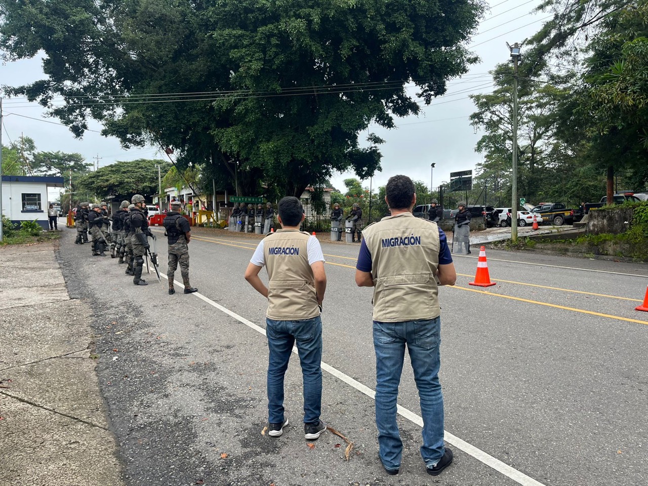 Se lleva acabo monitoreo por caravana de migrantes. Foto: Migración