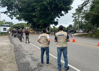 Se lleva acabo monitoreo por caravana de migrantes. Foto: Migración