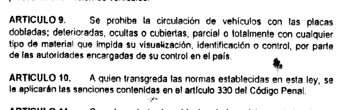 Decreto 117-96, Ley Reguladora de uso de placas de circulación de vehículos. 