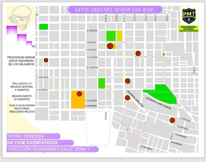 Este será el recorrido de la procesión de San Jose del jueves después de miércoles de ceniza. 